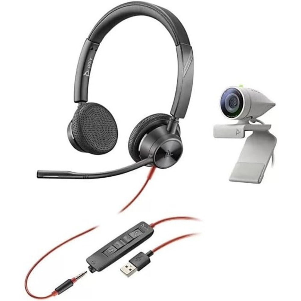 Poly‎ Studio P5 1080p Webcam Blackwire 3325 USB-A Stereo Headset Kit
